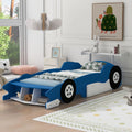 Twin Size Race Car Shaped Platform Bed With Wheels