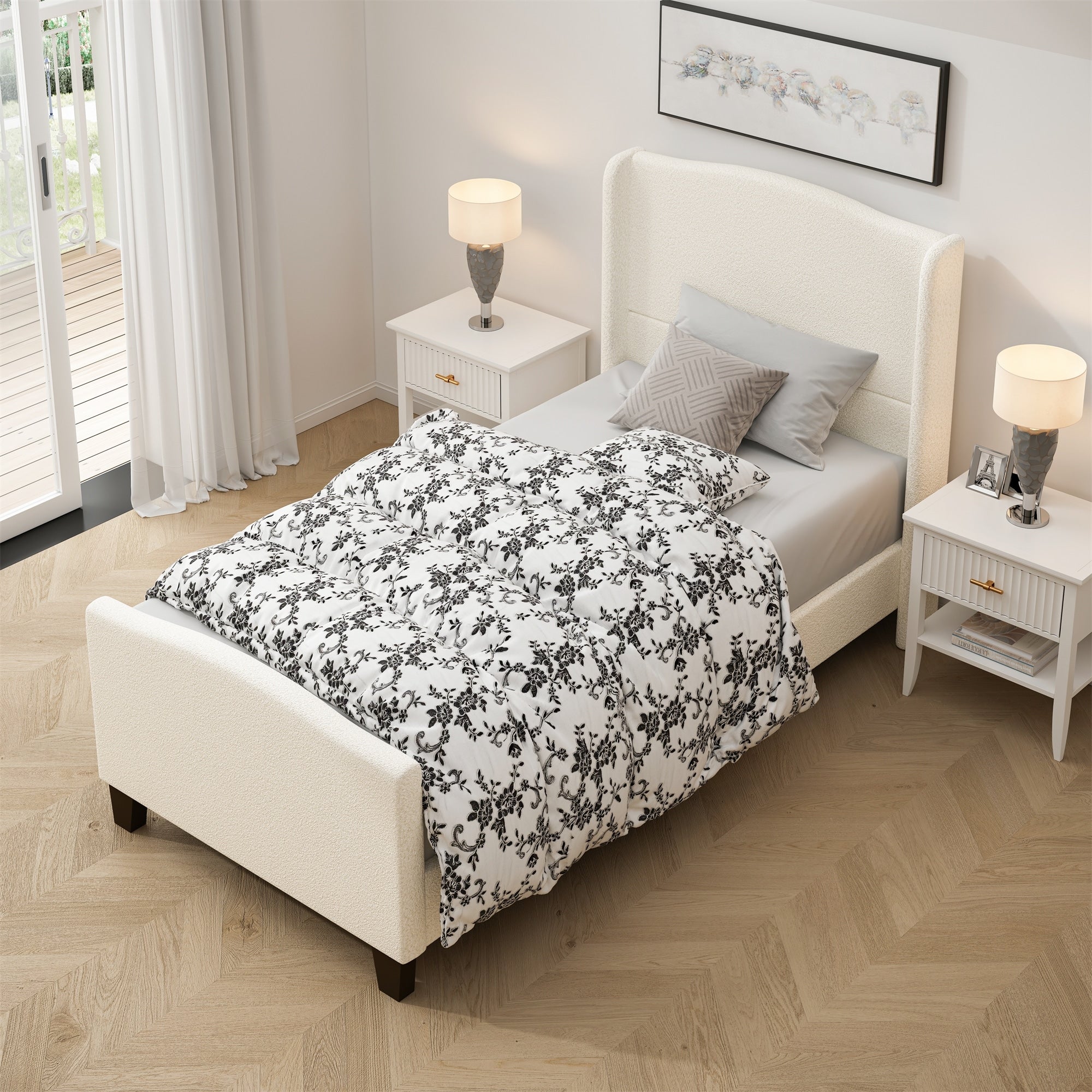 Twin Size Upholstered Bed Frame