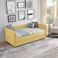 Twin Size Upholstered Daybed With Pull Out Trundle Bed