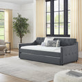 Twin Size Upholstery Daybed With Usb Charging Port Trundle Bed