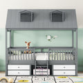 Twin Size Wood Bed House Bed Frame Creative Kids Playhouse Bed Frame