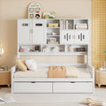 Twin Size Wooden Daybed With Storage Cabinet Drawers