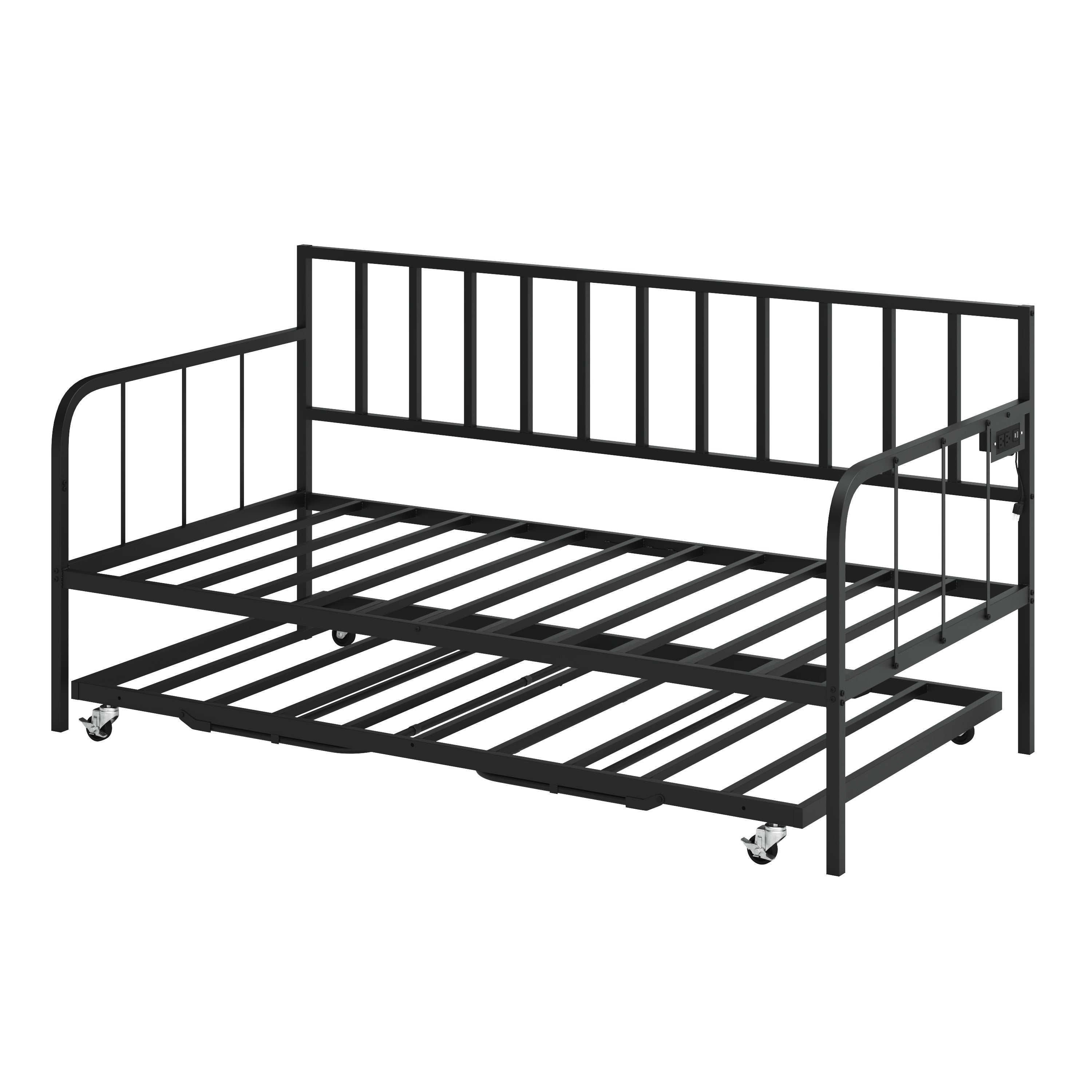 Twin Sofa Bed Frame With Heavy Duty Metal Slats Sppports