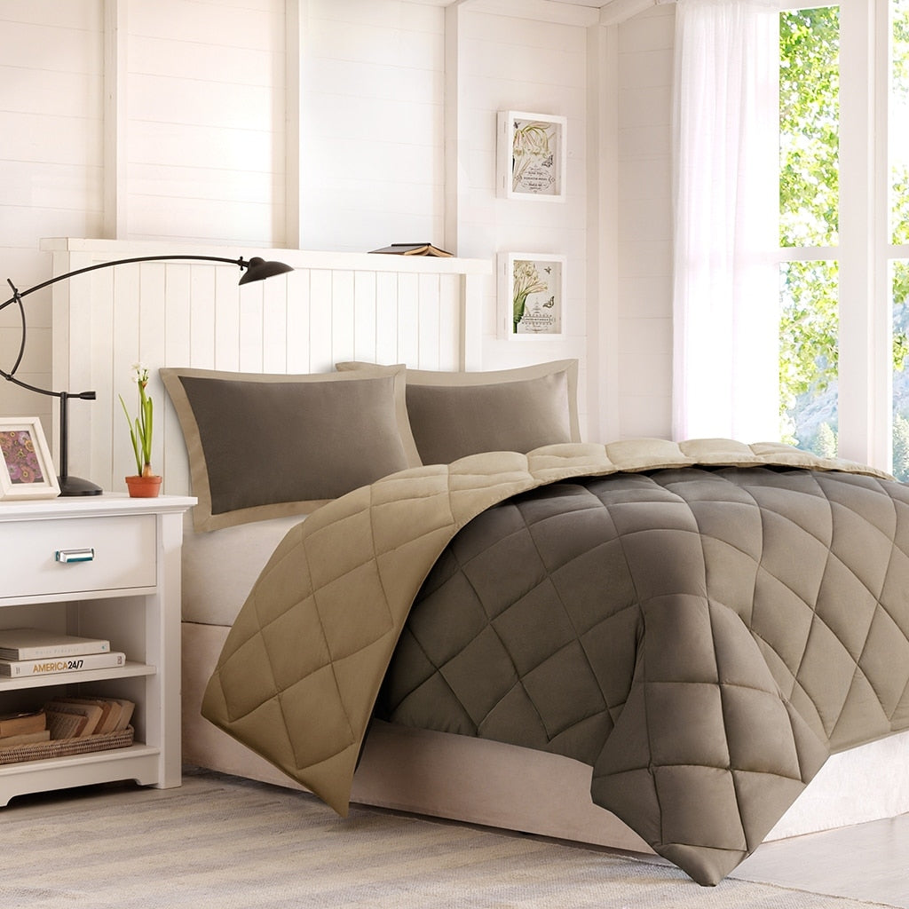 Twin Twin Xl 3M Scotchgard Diamond Quilting Reversible Down Alternative Comforter Set