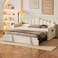 Twin Upholstered Daybed With Pop Up Trundle Usb Type C Charging