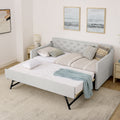Twin Upholstered Daybed With Pop Up Trundle Usb Charging Ports