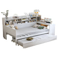 Twin Wooden Daybed With Storage Shelves