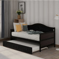 Twin Wooden Daybed With Trundle Bed Sofa Bed For Bedroom Living Room 2 In 1 Design Pull Out Trundle Bed