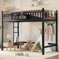 Twin Xl Size Loft Bed With Ladders Metal Loft Bed With Storage Shelves And Bookshelf No Box Spring Needed And Chic Design