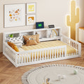 Twin Xl Wood Floor Bed With Built In Storage And Charging Ports
