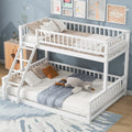 Twin Xl Over Queen Bunk Bed With Ladder Guardrails Sturdy Frame