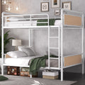 Twin Xl Over Twin Xl Metal Bunk Bed Industrial Detachable Bunkbeds With Safety Guard Rails For Teens