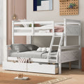 Twin Over Full Bunk Bed With Ladder 2 Drawers Guardrails