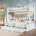 Twin Over Full Bunk Bed With Storage Stairs Trundle Led Shelf Usb Port By Harper Bright Designs