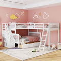 Twin Over Full L Shaped Bunk Bed With 3 Drawers Ladder And Staircase