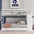 Twin Over Twin Bunk Beds With Storage Stairway And Trundle Option