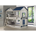 Twin Over Twin Star Gaze Bunk Bed In Grey And Blue