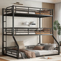 Twin Over Twin Over Full Bunk Bed Metal Triple Bunk Bed With Safety Guardrails Heavy Duty Bunk Bed With Noise Reduced Design
