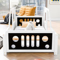 Twin Full Size Classic Car Shaped Platform Bed With Wheels