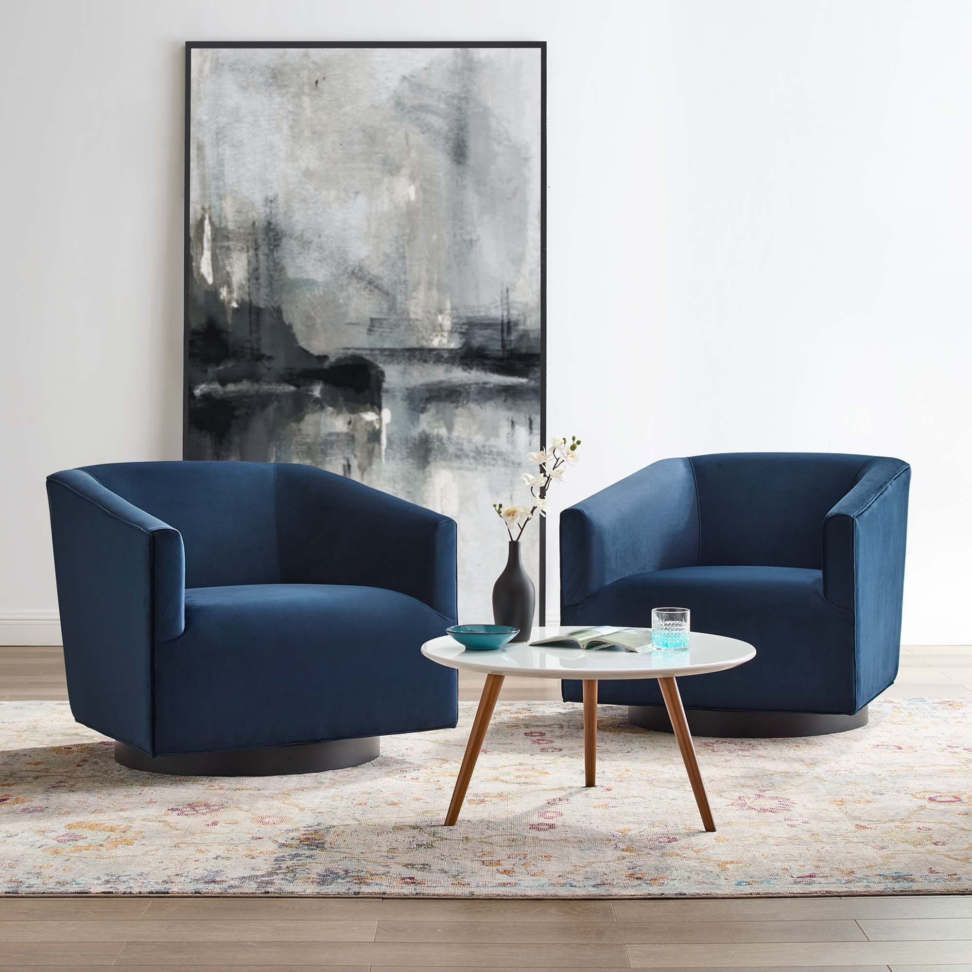 Twist Swivel Chair Performance Velvet Set Of 2