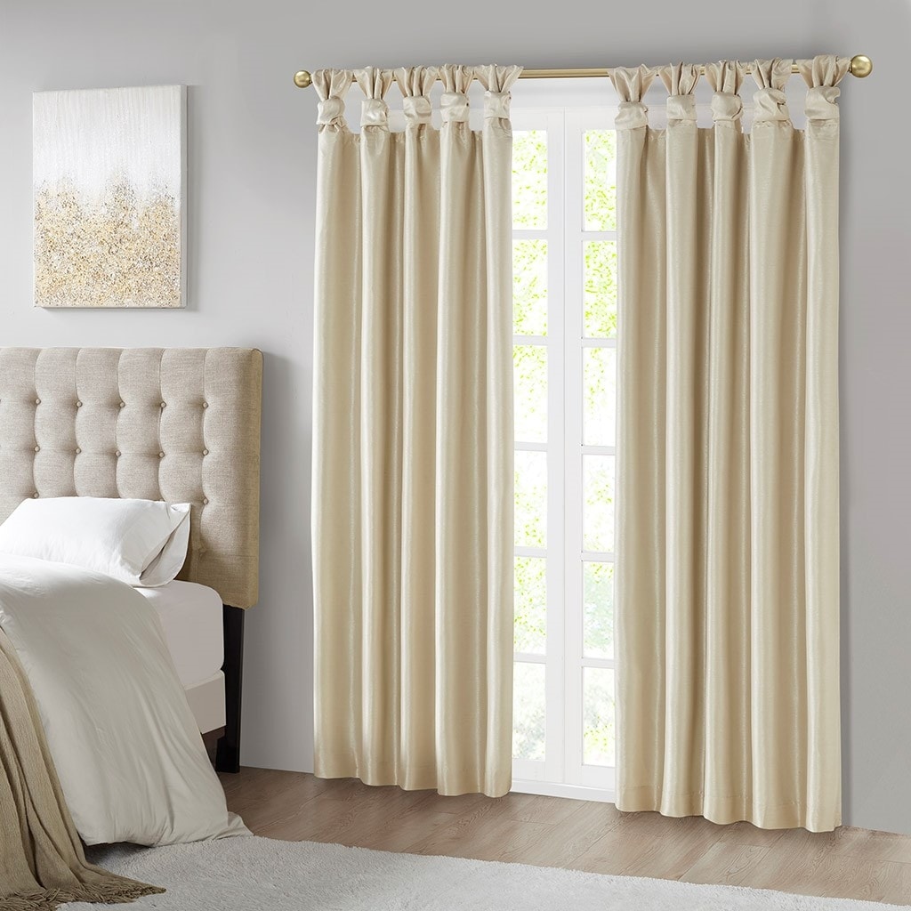Twist Tab Total Blackout Window Curtain Panel Champagne 50X84 Blackout