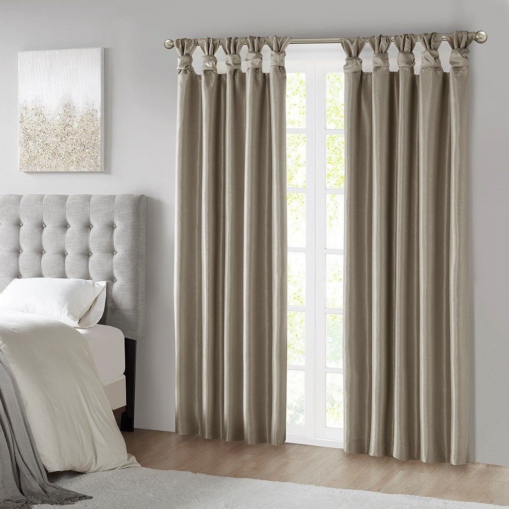 Twist Tab Total Blackout Window Curtain Panel Pewter 50X84 Blackout