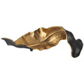 Twisted Leaf Design Sculpture With Texture Details Gold And Black