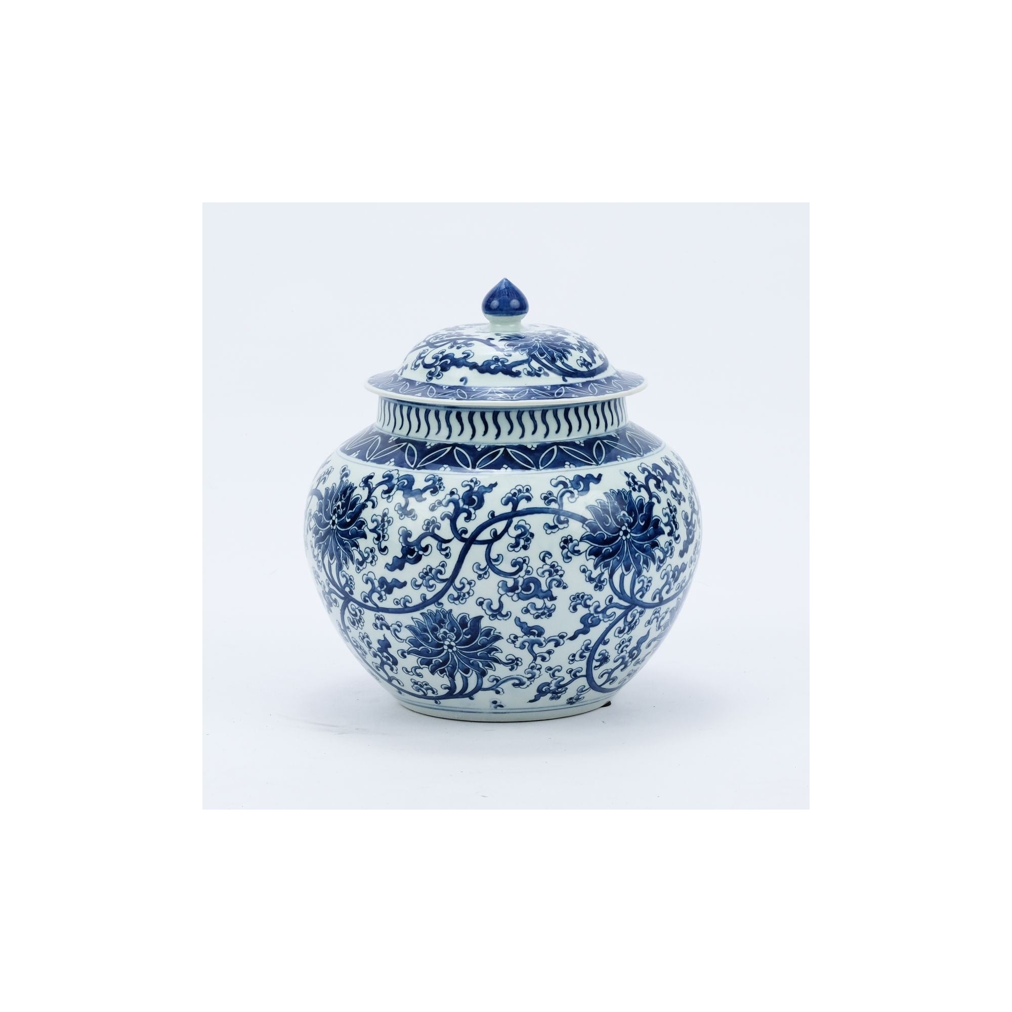 Twisted Lotus Lidded Melon Decorative Jar
