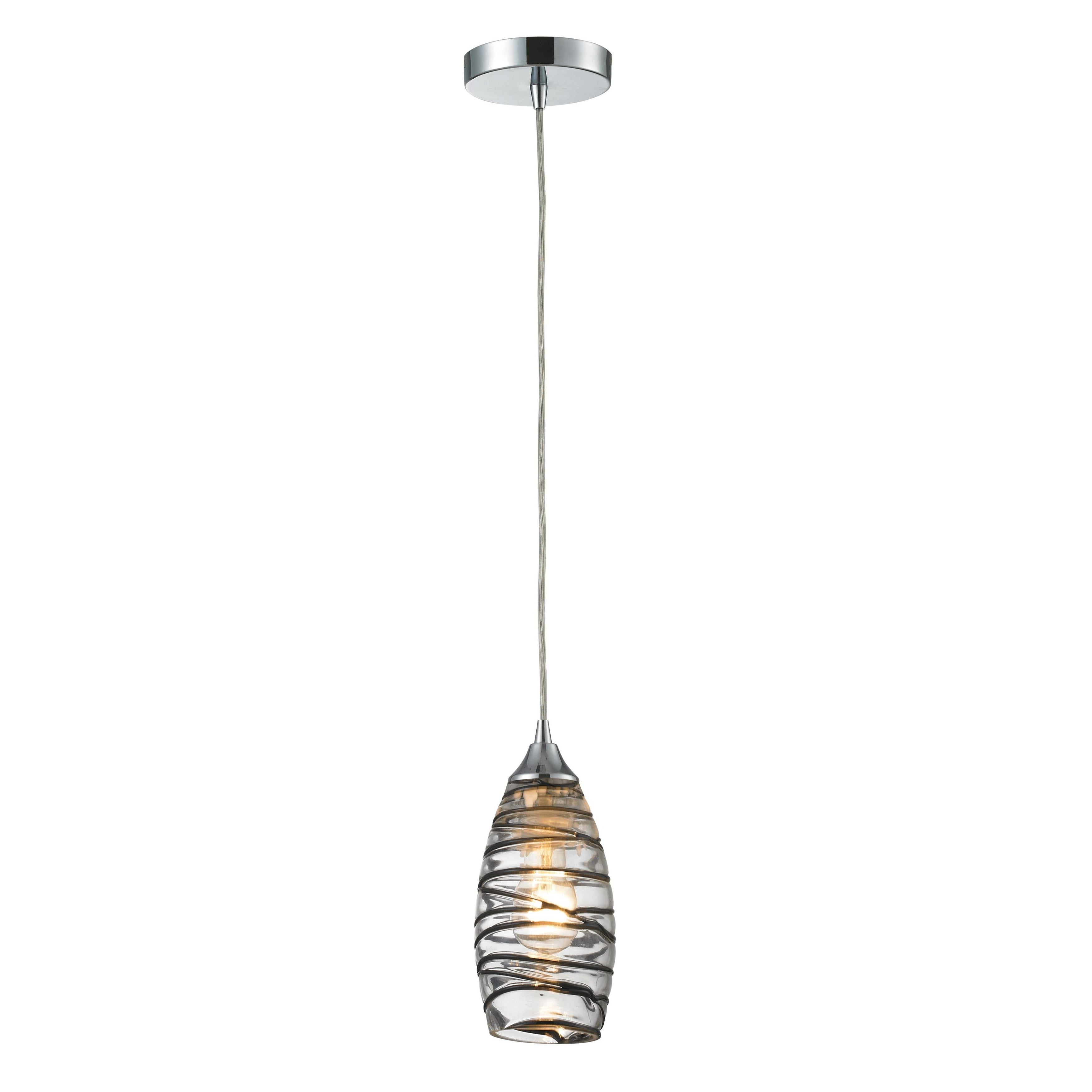 Twister 5 Inch Wide 1 Light Pendant In Polished Chrome 5In W X 5In D X 10In H