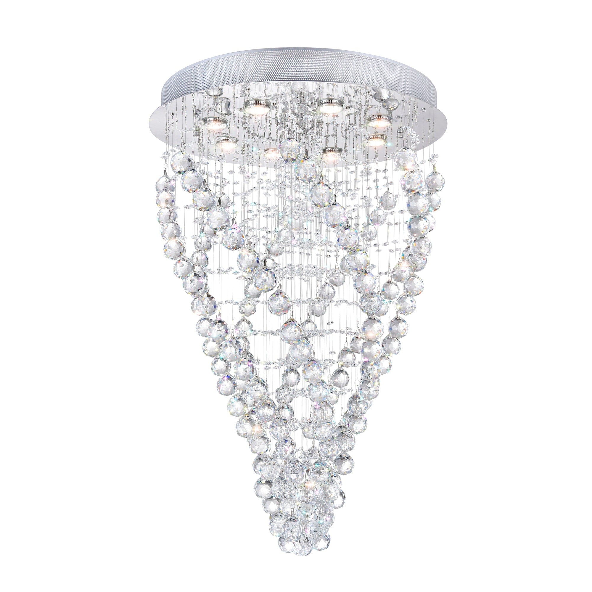 8 Light Flush Mount With Chrome Finish