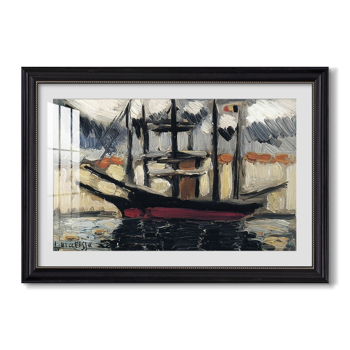 Two Boats Side By Side Port Of C 1916 Henri Matisse Custom Framed Print