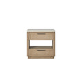 Two Drawer Nightstand With Oak Veneer Drawer Fronts