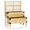 Two Level Raised Garden Bed Planter Box With Trellis Lattice Back