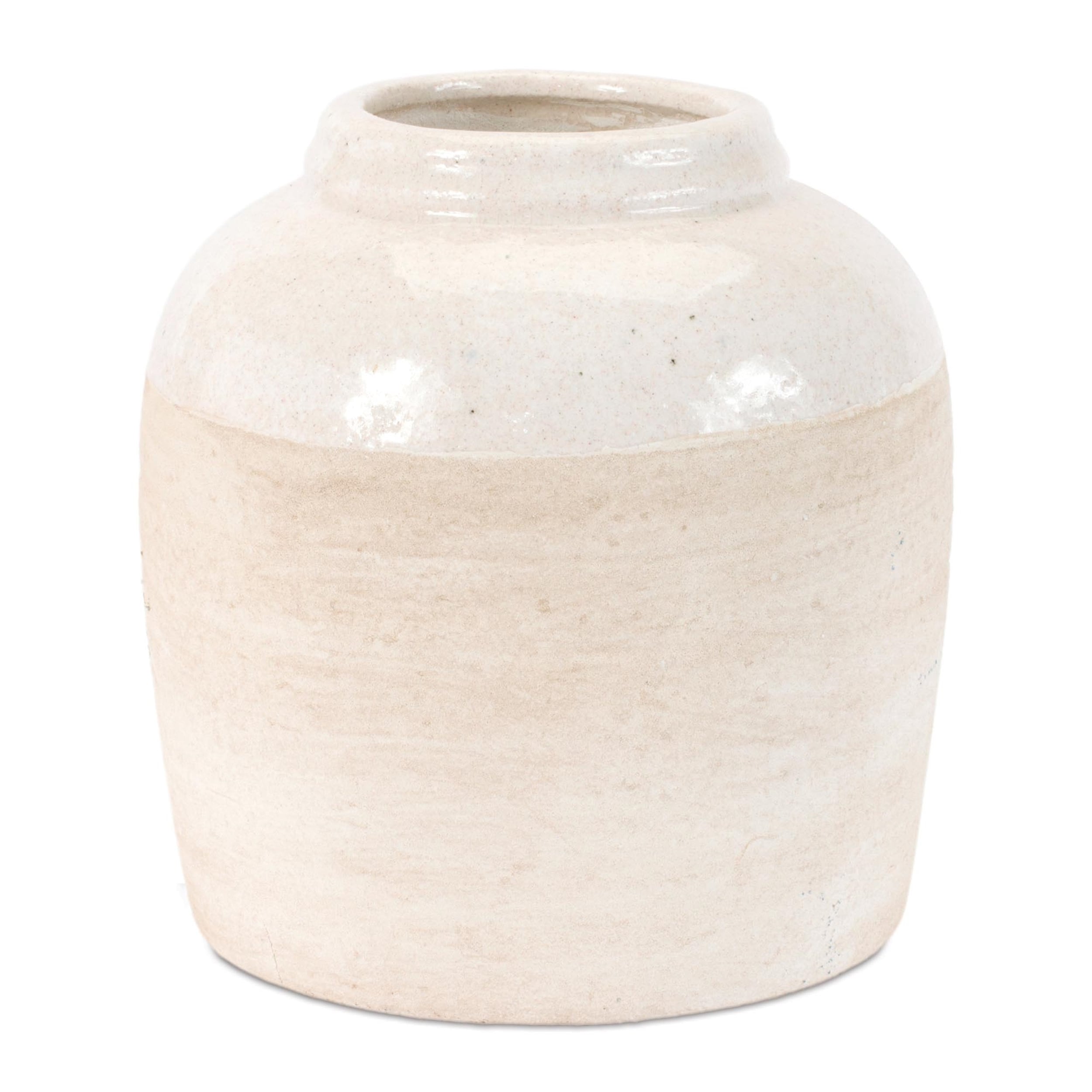 Two Tone Stoneware Vase 7.75 H