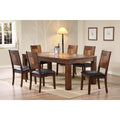 Two Tone Walnut Ash Solid Dining Set 7 Piece