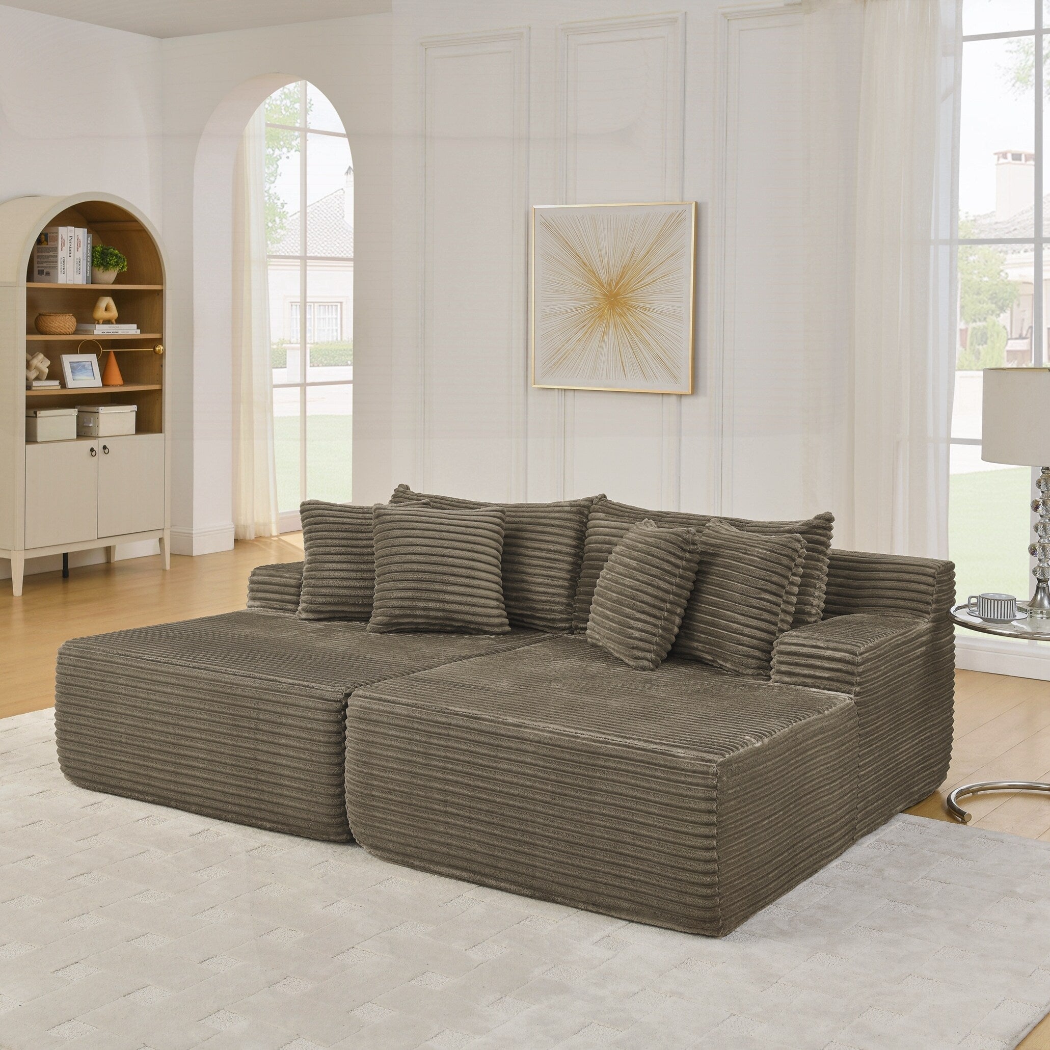 Two Seater Lazy Sofa Lounge Chair Compressed Sofa No Assembly Required