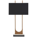 U Shaped Metal Body Table Lamp With Marble Base Gold And Black