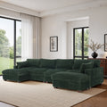 U Shaped Plush Upholstered Modular Sectional Sofa For Living Room