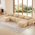 U Shaped Boneless Sofa 32D High Density Sponge Bottom Anti Slip Design