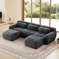 U Shaped Boneless Sofa With Chaise Free Combination Full Compression Vacuum Packaging Deep Seat Design
