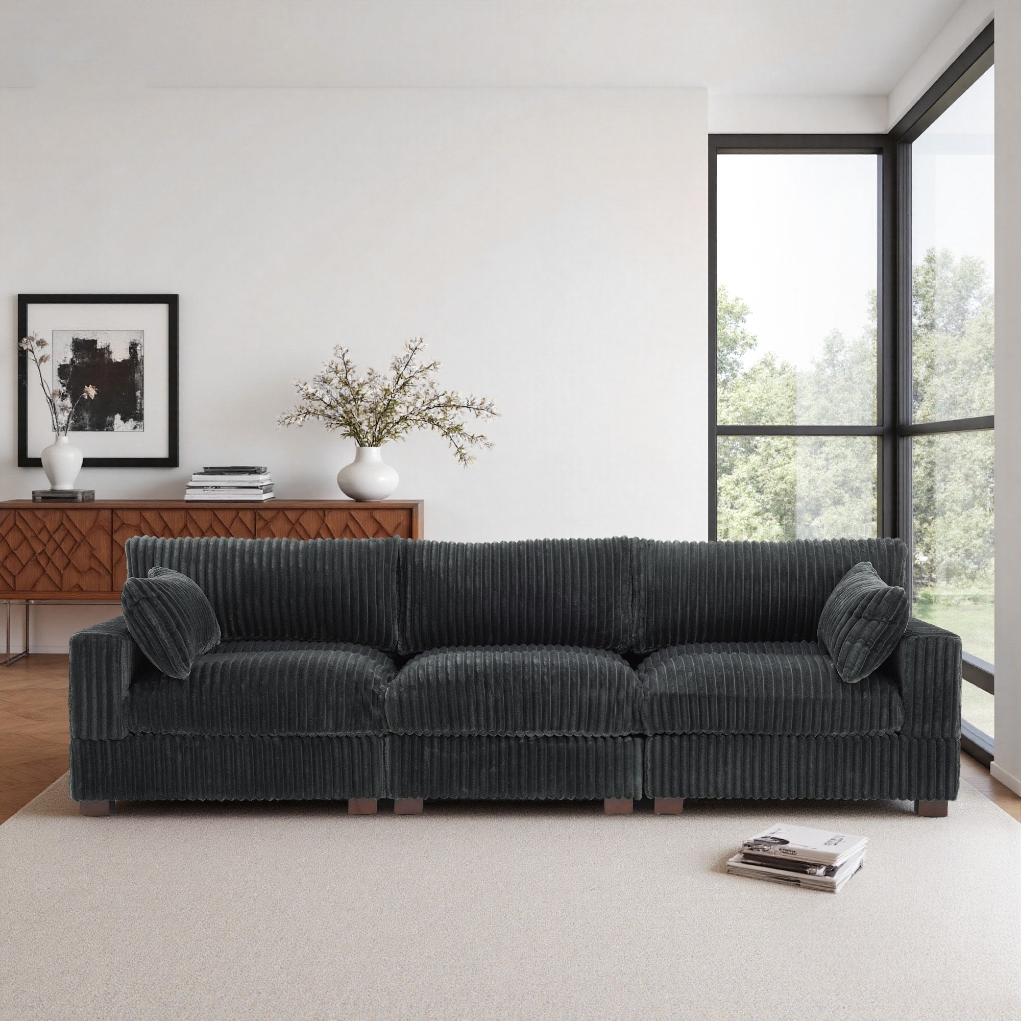 U Shaped Modular Sectional Set Upholstered Sofa Couch