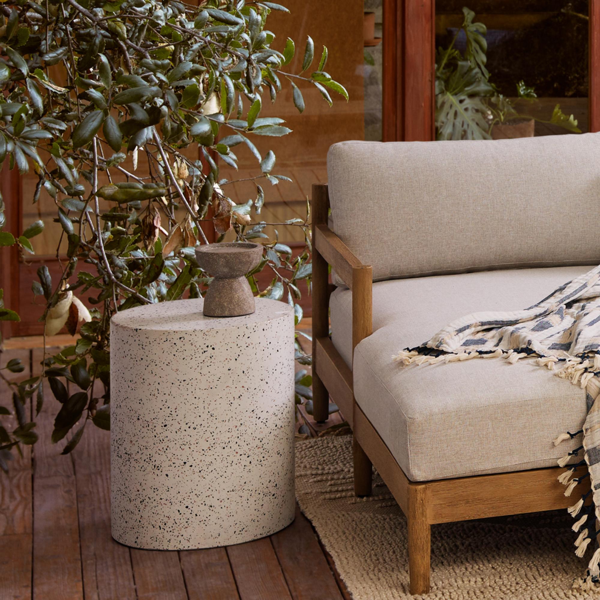Terrazzo Drum Garden Round Side Table (38 cm)