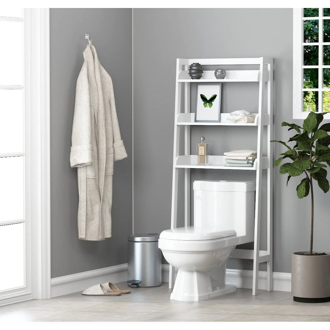 Utex 3 Shelf Bathroom Organizer Over The Toilet Espresso