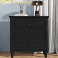U_Style 28 Painted 3 Drawer Nightstand Smooth Rails Rubber Legs Minimalist Bedside Sofa Side Table