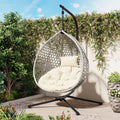 U_Style Rattan Weave Hanging Egg Chair With Stand 76.77