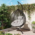 U_Style Rattan Weave Hanging Egg Chair With Stand 76.77