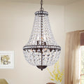 Uanah 6 Light Crystal Antique Brown Chandelier