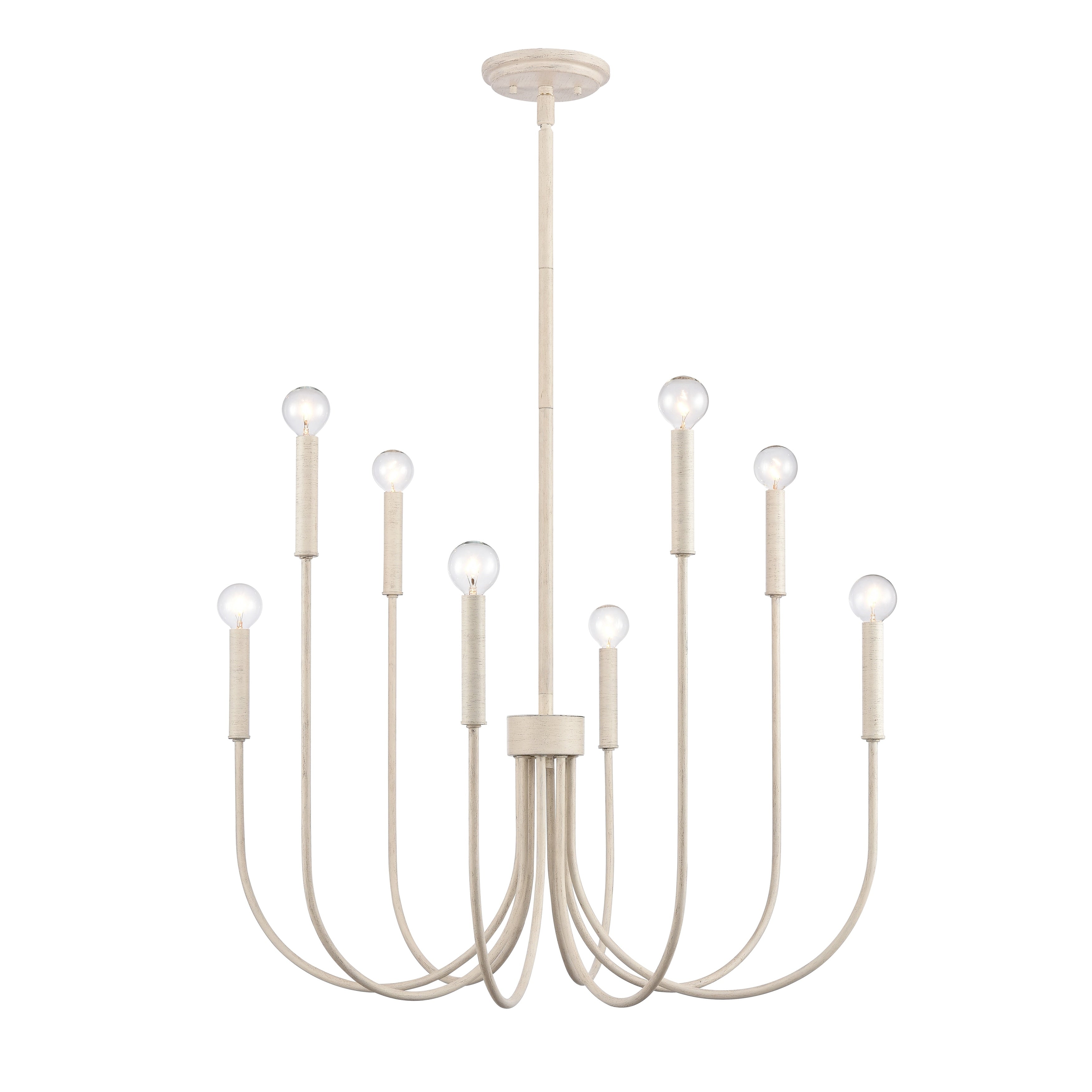 Ulla 28 Inch Wide 8 Light Chandelier In Antique White 28In W X 28In D X 30.25In H