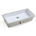 Ultra Large Ariel 27.8 Inch Rectangular Undermount Vitreous Ceramic Lavatory Vanity Bathroom Sink Pure White