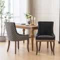 Ultra Side Dining Chairs Set Of 2 Mid Century Modern Fabric Upholstery With Solid Wood Legs